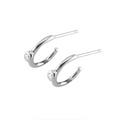Diamond Solitaire Hoop Earrings