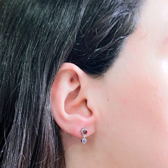 Pink Tourmaline And Moonstone Drop Earrings