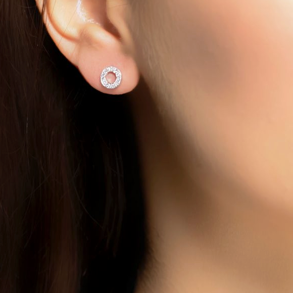 Diamond Circle Meridian Earrings