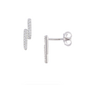 Diamond Double Bar Stud Earrings