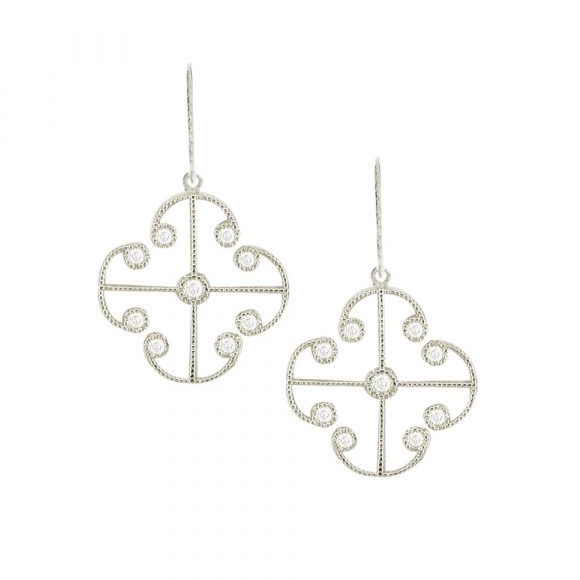 Diamond Lattice Drop Earrings