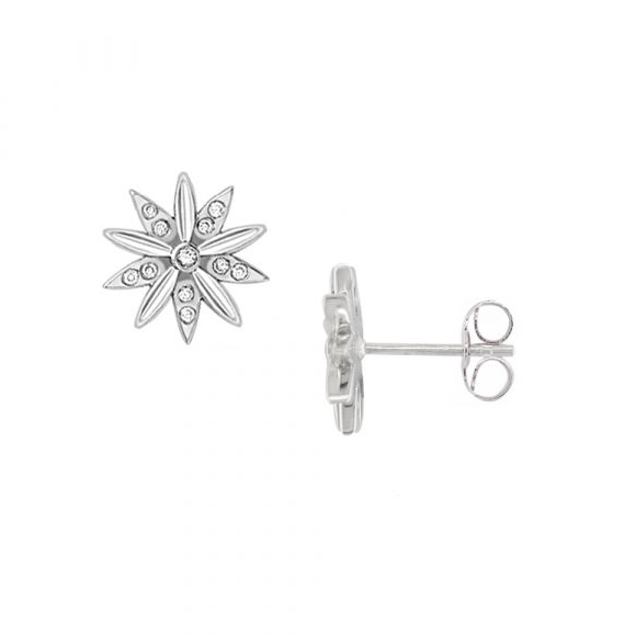 Diamond Snowflake Stud Earrings